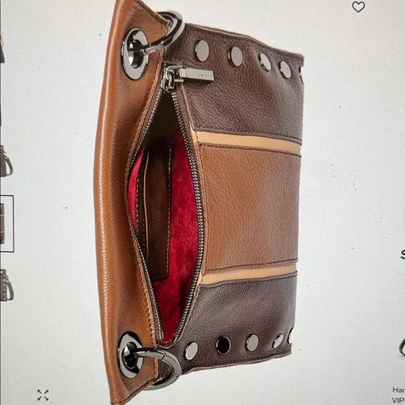 Hammitt Two-Tone Brown Leather Messenger Bag